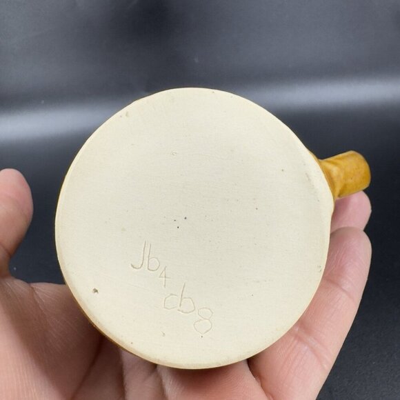 Vintage Hand Made Pottery Stoneware Small Pitcher Carafe Creamer Artist Signed - Picture 5 of 11